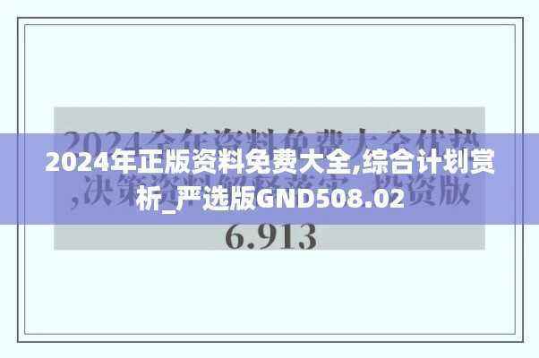 2024年正版资料免费大全,综合计划赏析_严选版GND508.02