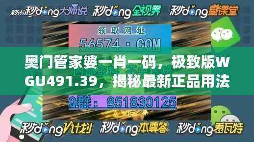 奥门管家婆一肖一码,极致版WGU491.39,揭秘最新正品用法解析