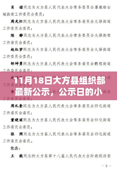 大方县组织部最新公示日揭秘,公示中的温暖故事与小惊喜