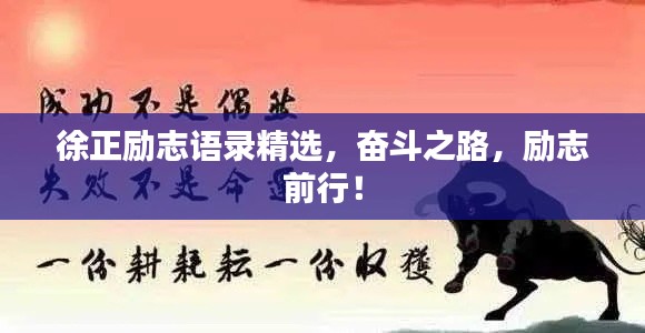 徐正励志语录精选,奋斗之路,励志前行!
