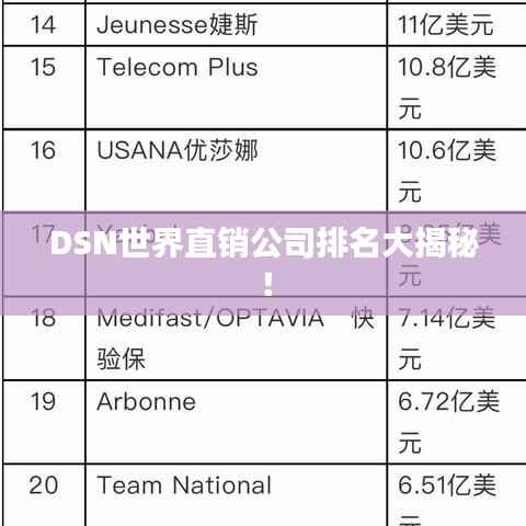 DSN世界直销公司排名大揭秘!